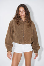 Suede Look Bomber Jacket
