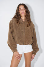 Suede Look Bomber Jacket