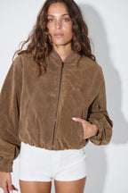 Suede Look Bomber Jacket