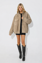 Utility Suede Bomber Jacket