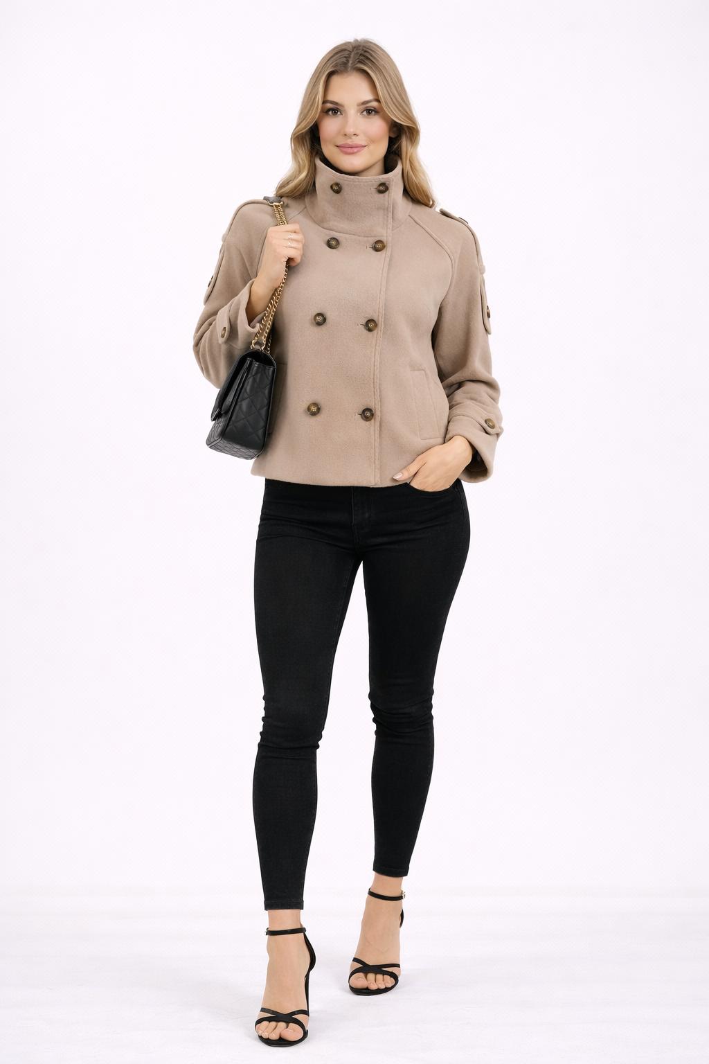 Stand Collar Wool Jacket