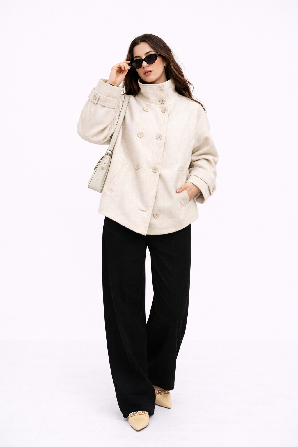 Stand Collar Wool Jacket