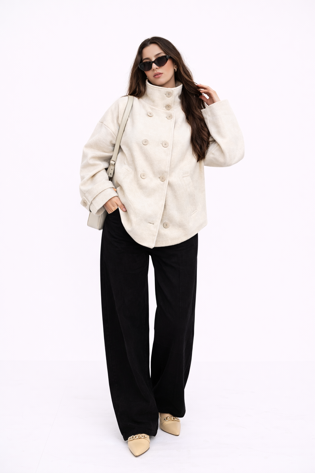 Stand Collar Wool Jacket