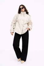 Stand Collar Wool Jacket