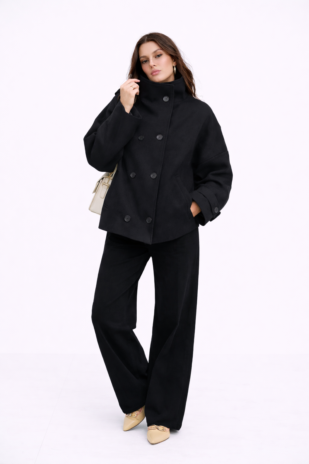 Stand Collar Wool Jacket