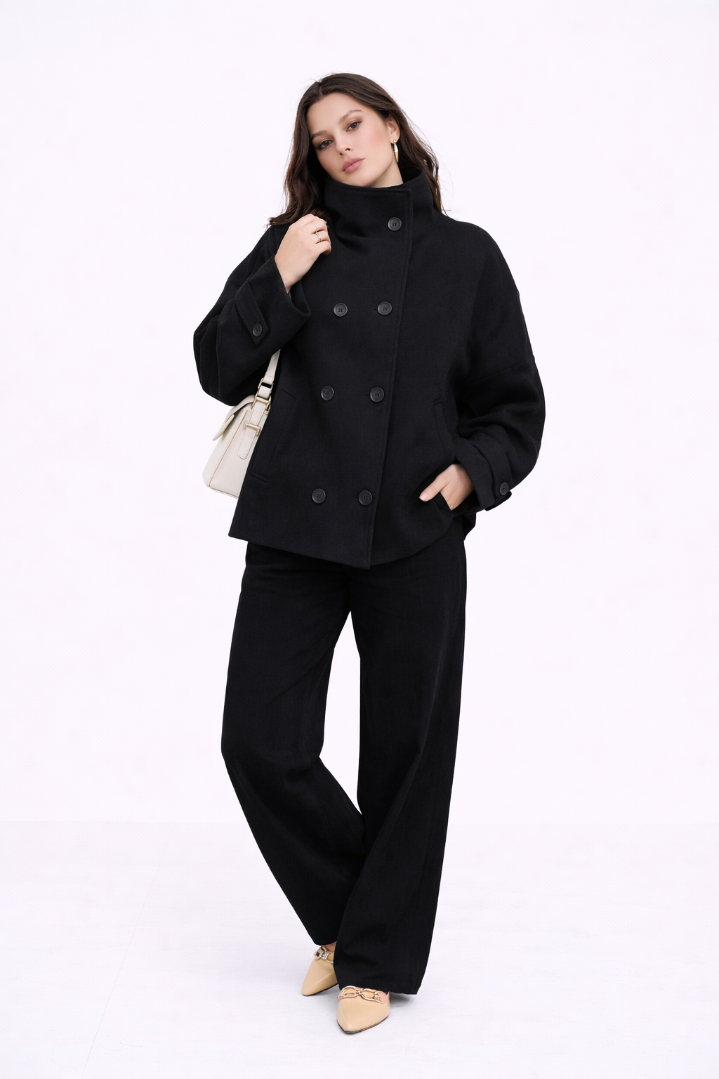 Stand Collar Wool Jacket