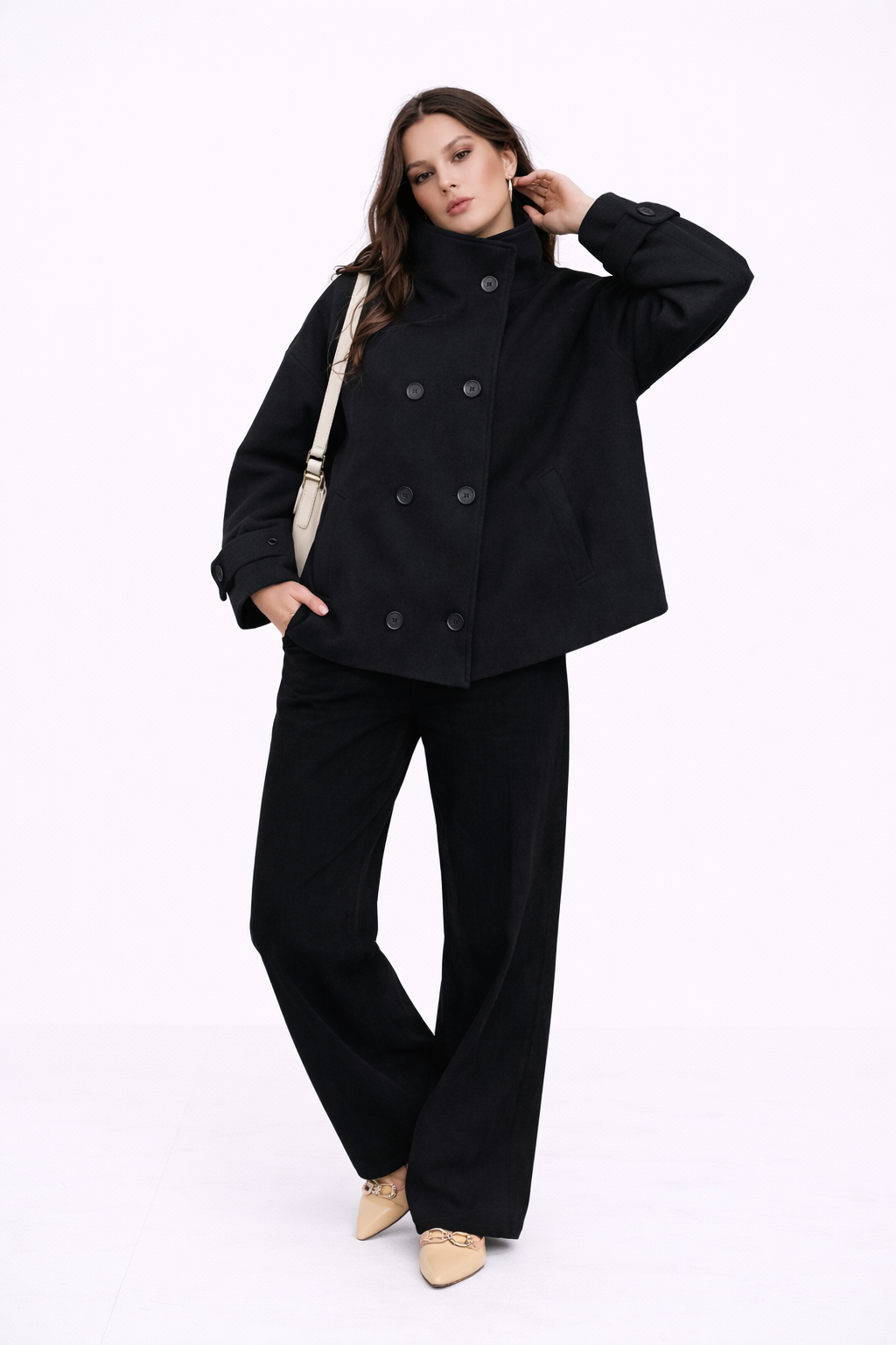 Stand Collar Wool Jacket