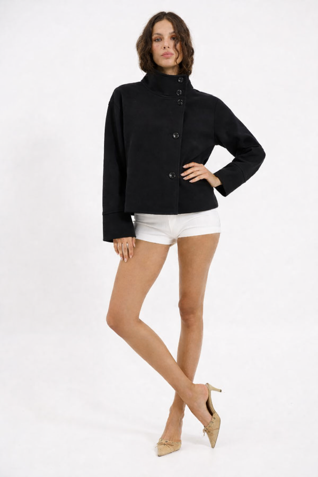 Trench coat high collar