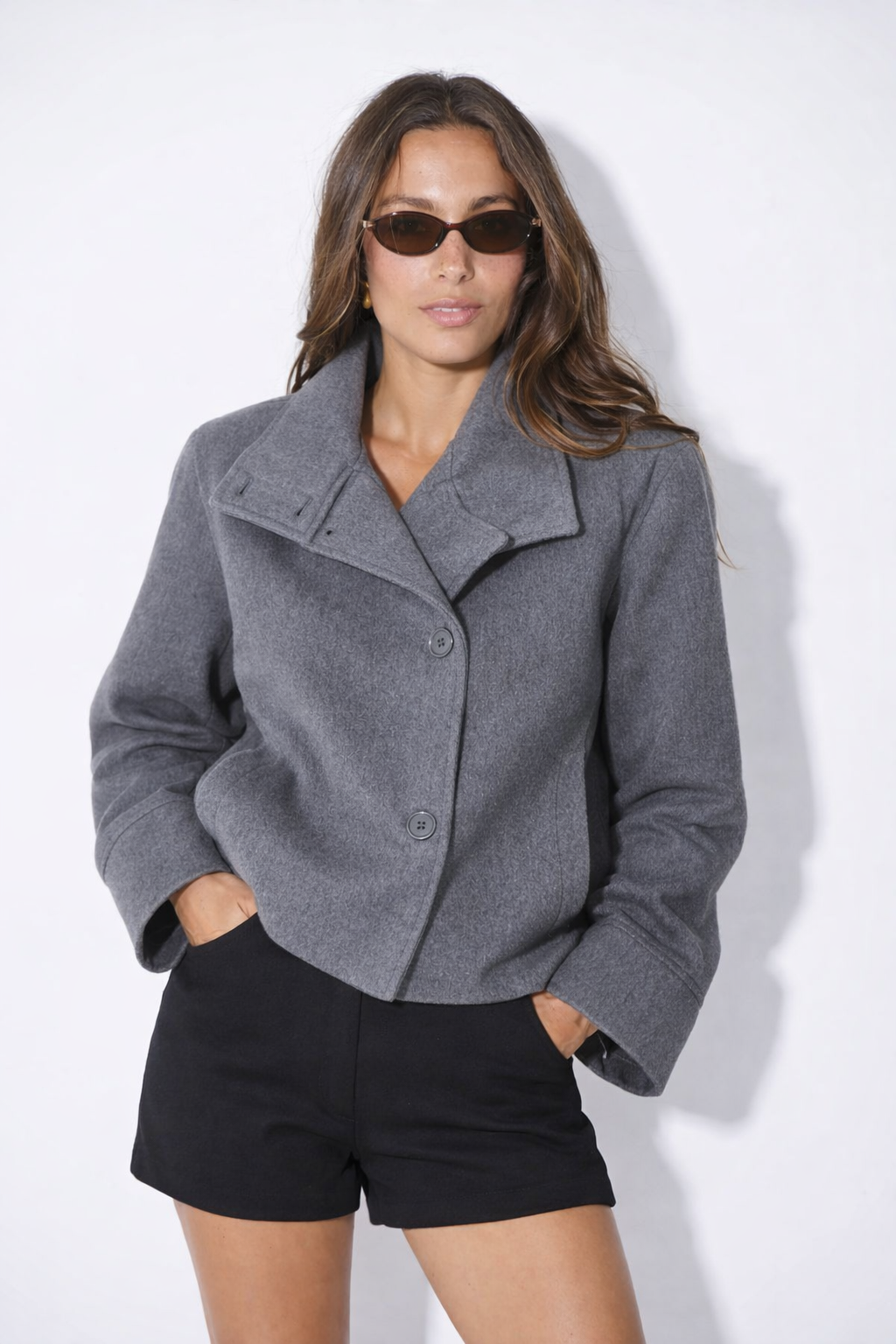 Trench coat high collar