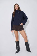 Trench coat high collar