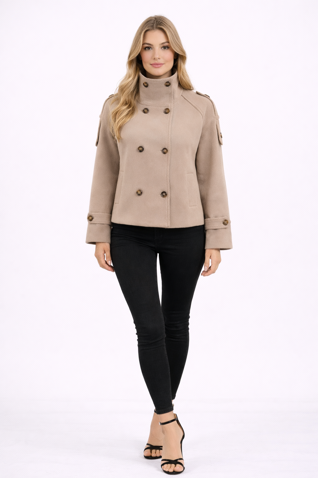 Stand Collar Wool Jacket