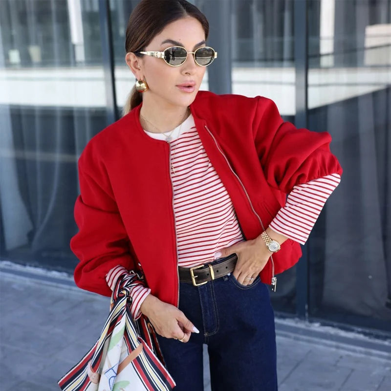 Cropped Bomber Jacket