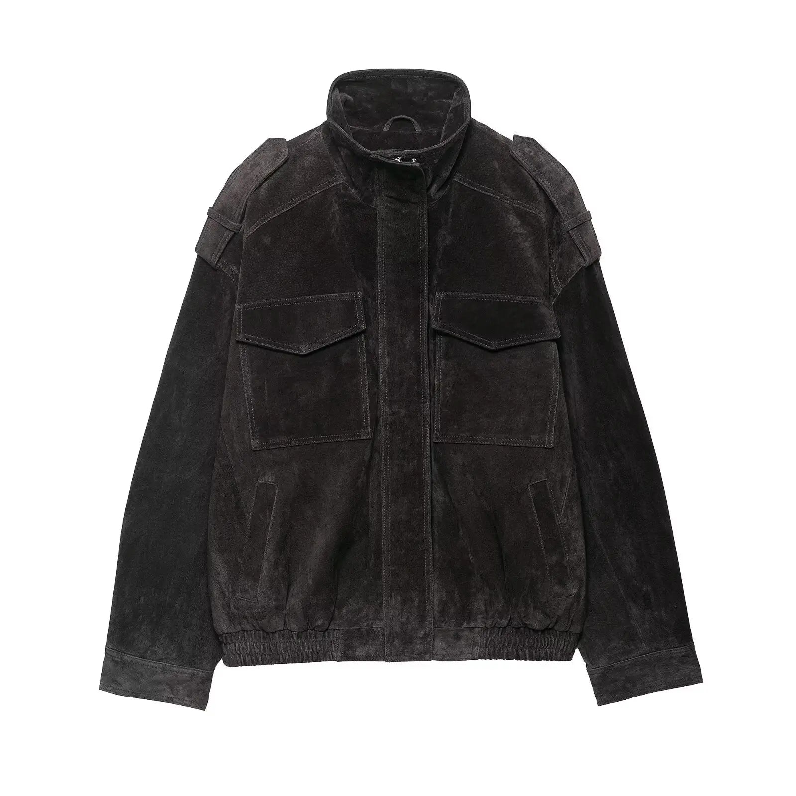 Utility Suede Bomber Jacket