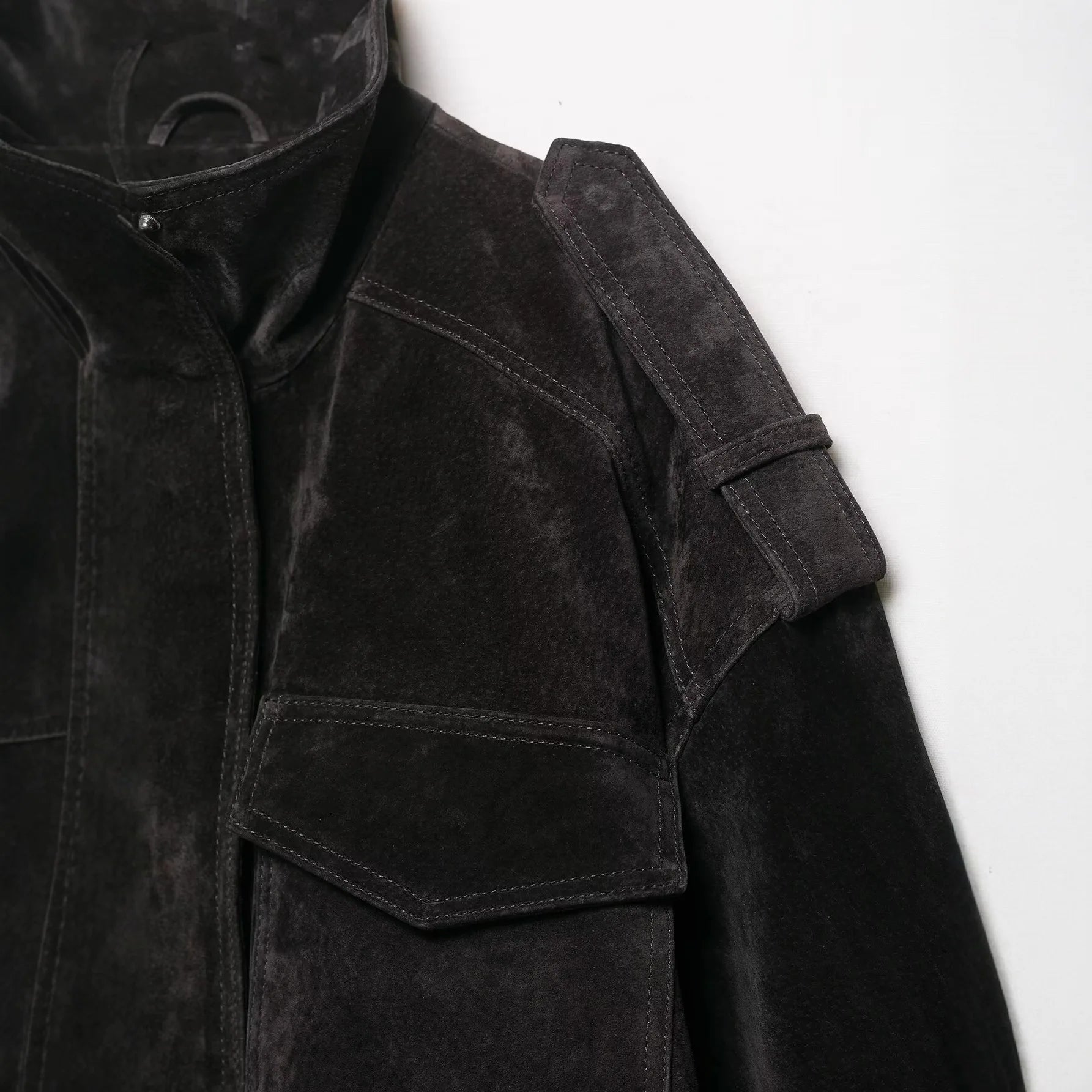 Utility Suede Bomber Jacket