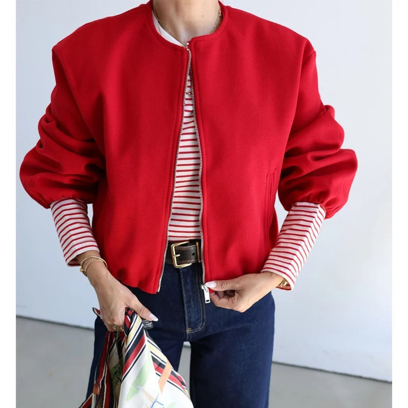 Cropped Bomber Jacket