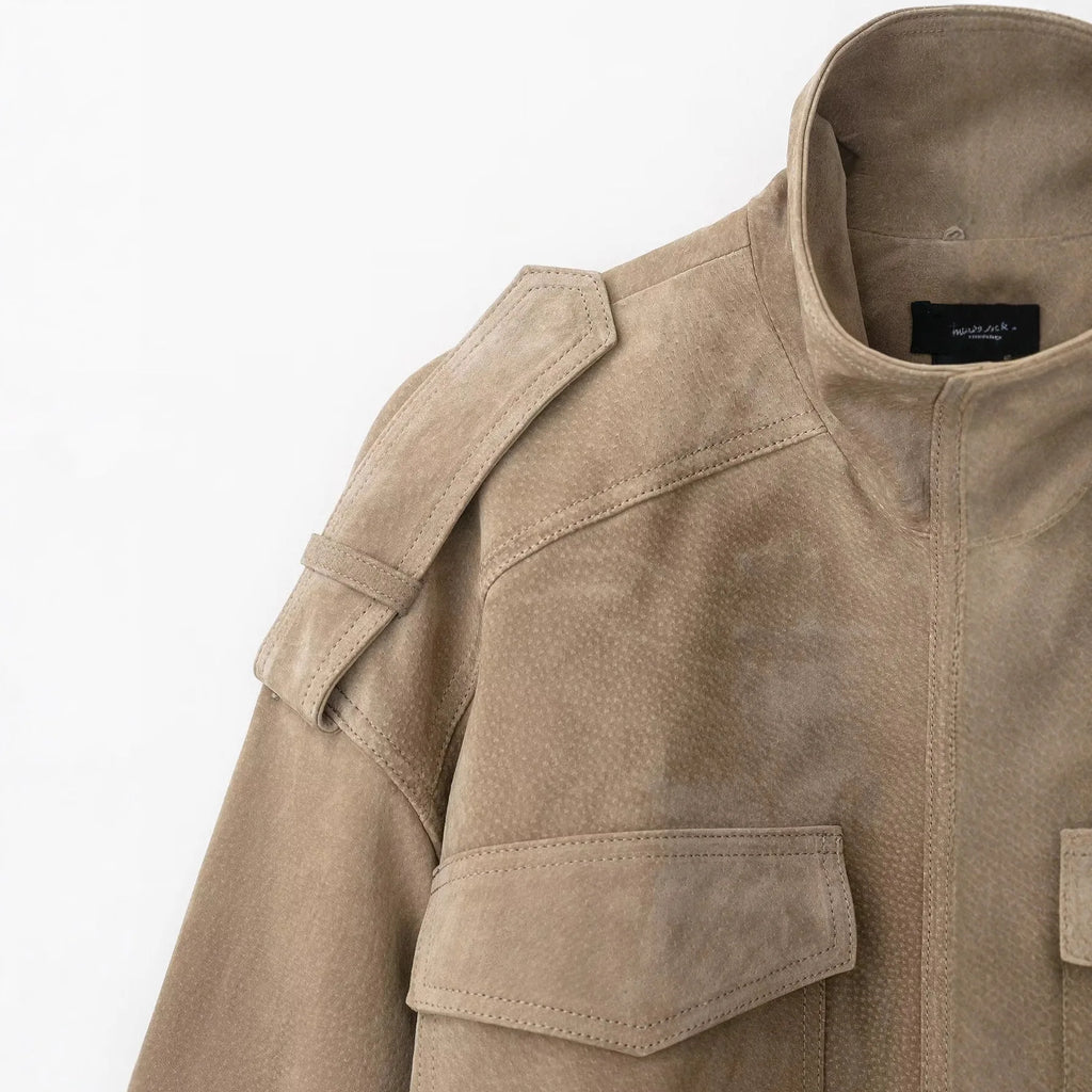 Utility Suede Bomber Jacket