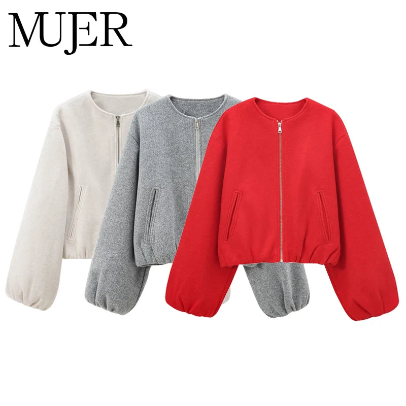 Cropped Bomber Jacket
